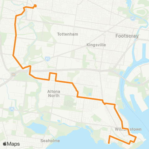 PTV - Public Transport Victoria Williamstown - Sunshine Station map