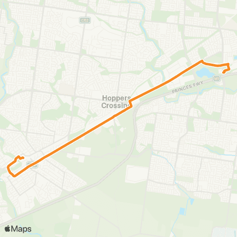 PTV - Public Transport Victoria Werribee Sta - Williams Landing Sta map
