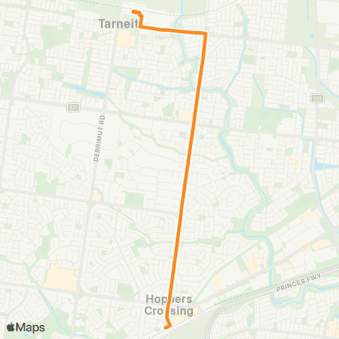 PTV - Public Transport Victoria Hoppers Crossing Sta - Tarneit Sta map