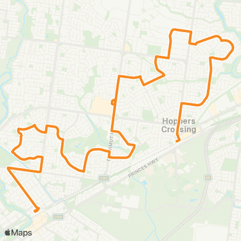 PTV - Public Transport Victoria Werribee Sta - Hoppers Crossing Sta map