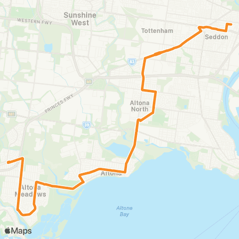 PTV - Public Transport Victoria Laverton Station - Footscray map
