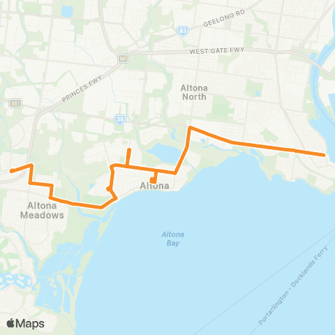 PTV - Public Transport Victoria Laverton Station - Williamstown map