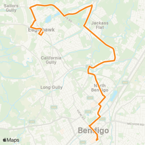 PTV - Public Transport Victoria Eaglehawk - Bendigo Station map