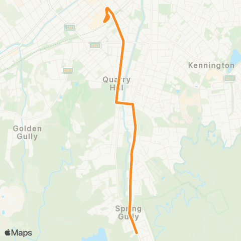 PTV - Public Transport Victoria Spring Gully - Bendigo Station map