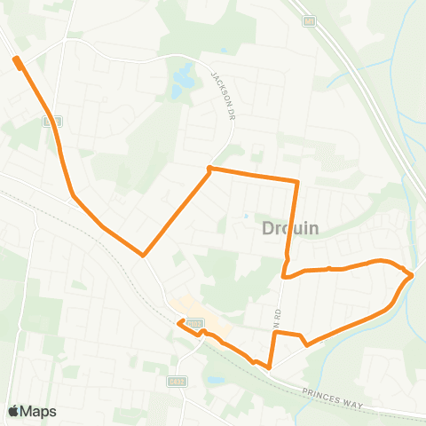 PTV - Public Transport Victoria Drouin North - Drouin Station map