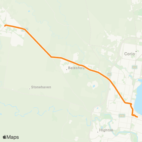 PTV - Public Transport Victoria Bannockburn - Geelong Station map