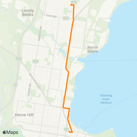 PTV - Public Transport Victoria Geelong Station - Corio SC map