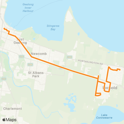 PTV - Public Transport Victoria Leopold - Geelong Station map