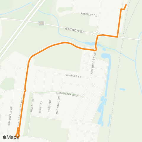 PTV - Public Transport Victoria Wallara Waters Shuttle - Wallan Station map