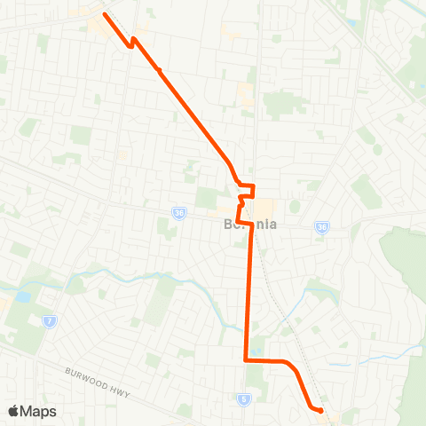Metro Belgrave map