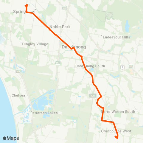 Metro Cranbourne map