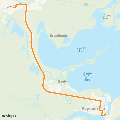 Victoria Regional Buses Paynesville - Bairnsdale via Paynesville map