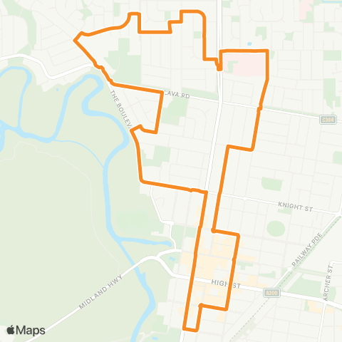 Victoria Regional Buses Sale Hospital - Sale via Port of Sale map
