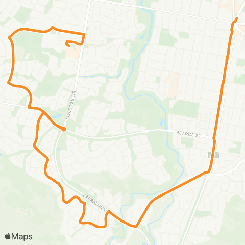 Victoria Regional Buses Cambourne Park via Cambourne Park map