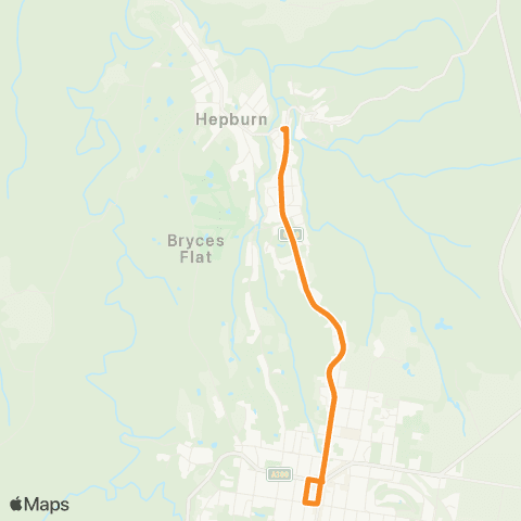 Victoria Regional Buses Daylesford via Hepburn Springs map