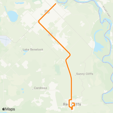 Victoria Regional Buses Red Cliffs - Mildura City via Red Cliffs map