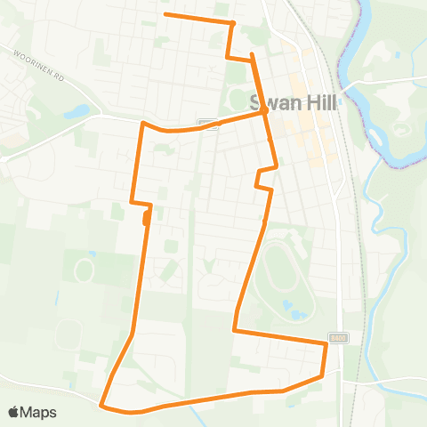 Victoria Regional Buses Swan Hill South via Swan Hill South map