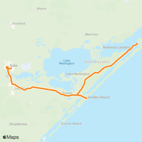 Victoria Regional Buses Loch Sport - Sale via Longford map