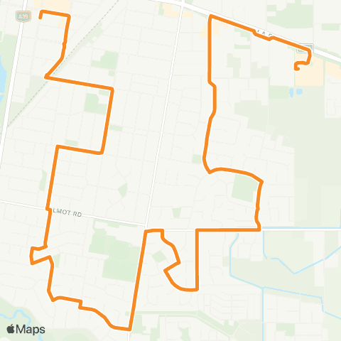 Victoria Regional Buses Chewton - Castlemaine via Loddon Prison map