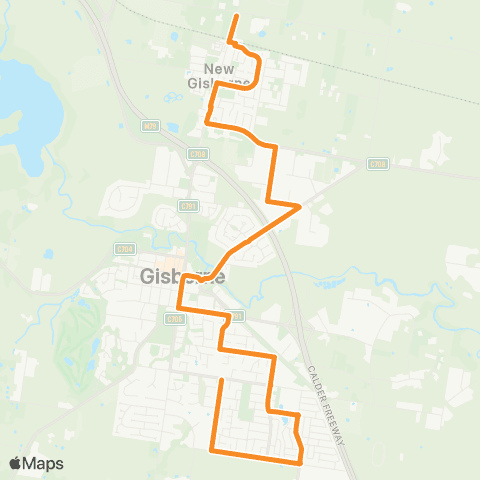 Victoria Regional Buses Willowbank Rd - Gisborne Sta via Town Ctr map