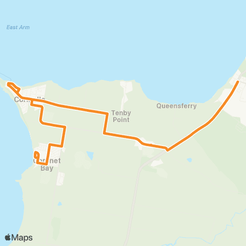 Victoria Regional Buses Grantville - Coronet Bay via Grantville map