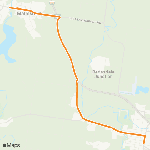 Victoria Regional Buses Kyneton Town Ctr - Malmsbury via Kyneton Town Ctr map