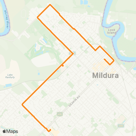 Victoria Regional Buses Mildura Central Sc via Mildura Central Sc map