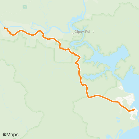 Victoria Regional Buses Genoa - Mallacoota via Gipsy Point map