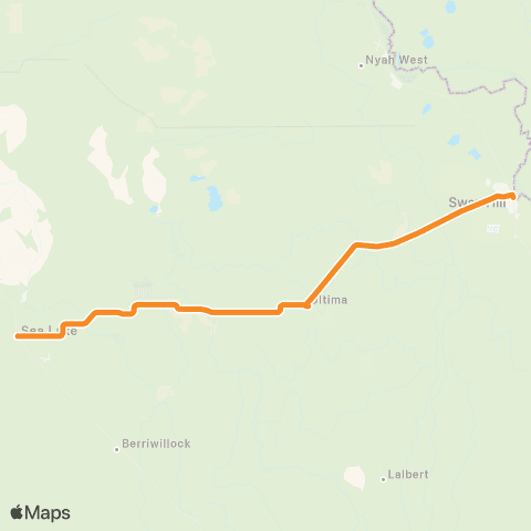 Victoria Regional Buses Swan Hill - Sea Lk via Lk Boga Or Ultima map