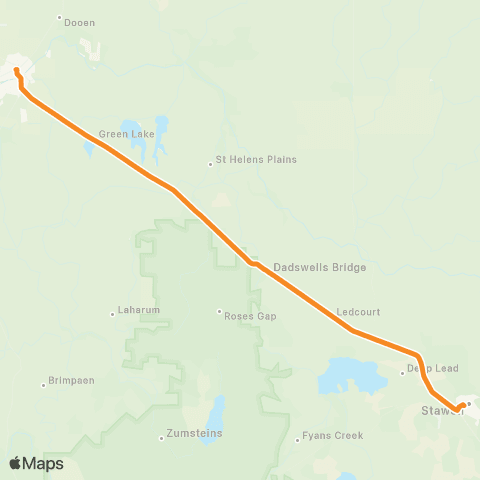 Victoria Regional Buses Stawell - Horsham via Western Hwy map