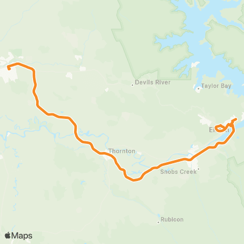 Victoria Regional Buses Eildon - Alexandra via Thornton map