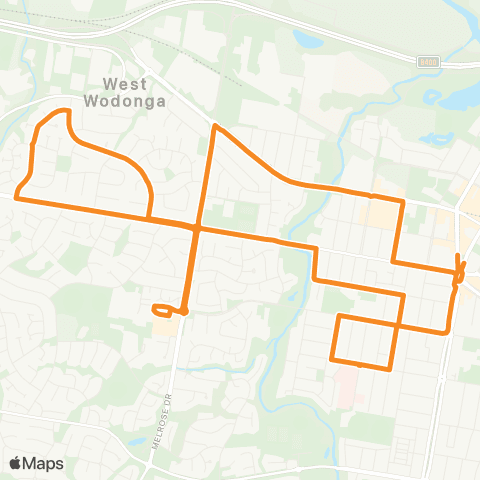 Victoria Regional Buses Wodonga via Mayfair Drive map