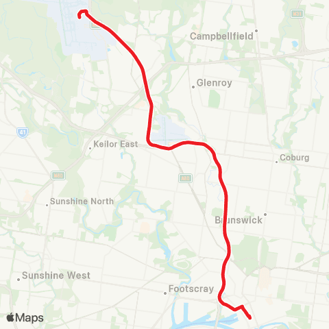 SkyBus City - Melbourne Airport map