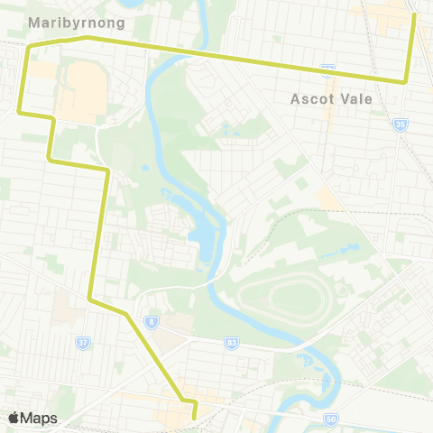 PTV - Public Transport Victoria Moonee Ponds - Footscray map