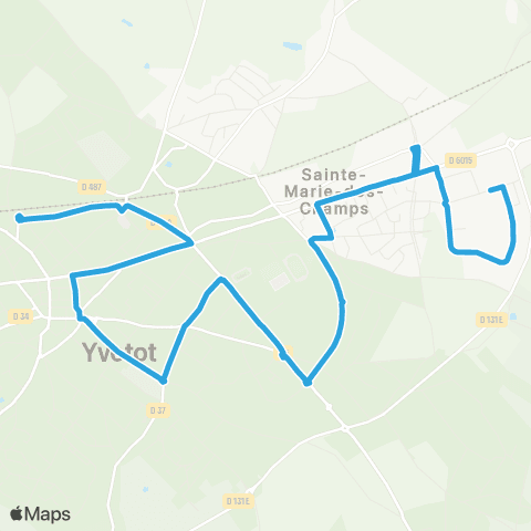 Vikibus Yvetot - Gare SNCF <> Ste-Marie-des-Champs - Zone commerciale map