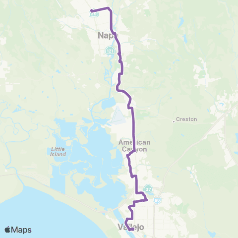 The Vine Napa-Vallejo Connector map