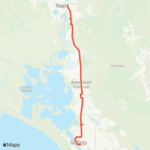 The Vine Napa-Vallejo Express map