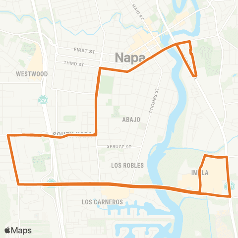 The Vine Southwest Napa map