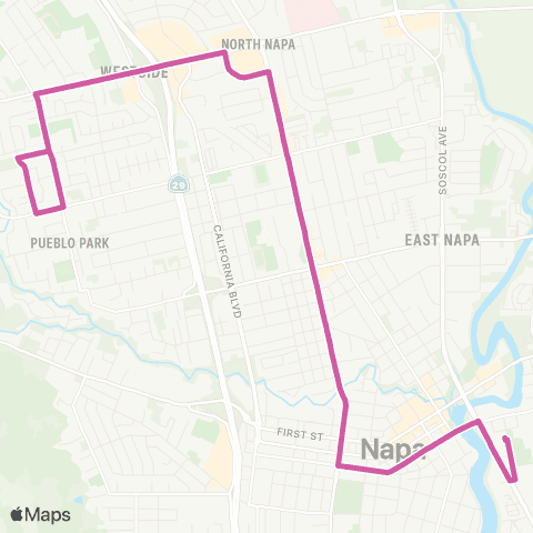 The Vine Jefferson / Central Napa map