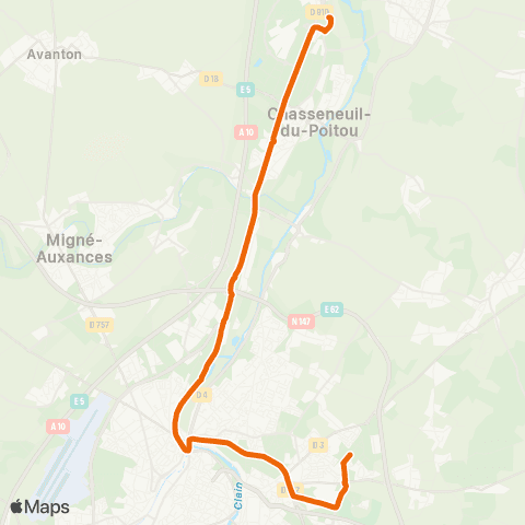 Vitalis Navettes Futuroscope-Kyoto map