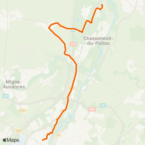 Vitalis Navette Gare du Futuroscope-Isaac de l'Etoile map