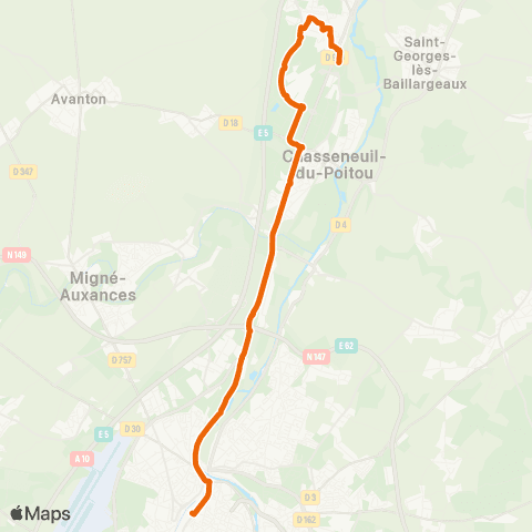 Vitalis Navette Gare du Futuroscope-Gare Routiere map