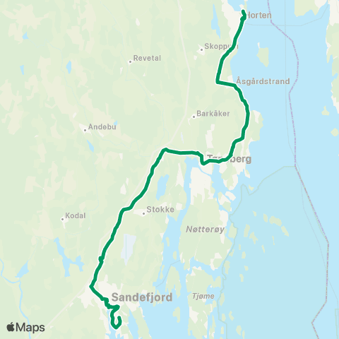 VKT - Vestfold Kollektivtrafikk Horten-Tønsberg-Sandefjord map