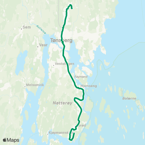 VKT - Vestfold Kollektivtrafikk Torød-Tønsberg-Eik map