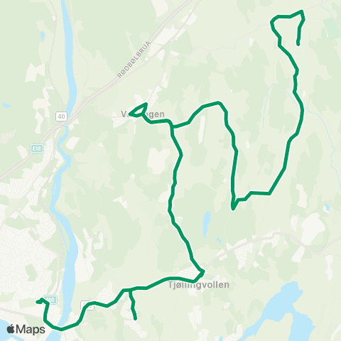 VKT - Vestfold Kollektivtrafikk Auby-Tjølling-Vgs i Larvik map