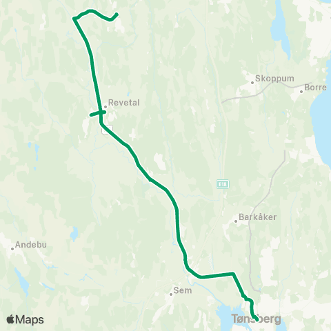 VKT - Vestfold Kollektivtrafikk Tønsberg-Revetal-Kirkevoll map