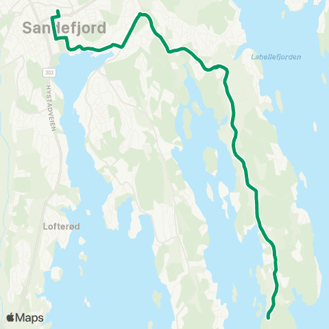 VKT - Vestfold Kollektivtrafikk Haukerød-Sandefjord map