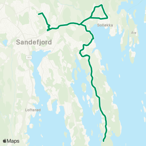 VKT - Vestfold Kollektivtrafikk Framnes BI-Sandefjord map
