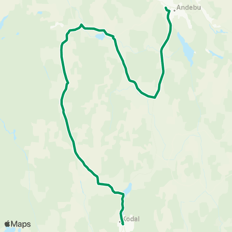 VKT - Vestfold Kollektivtrafikk Andebu-Kodal map