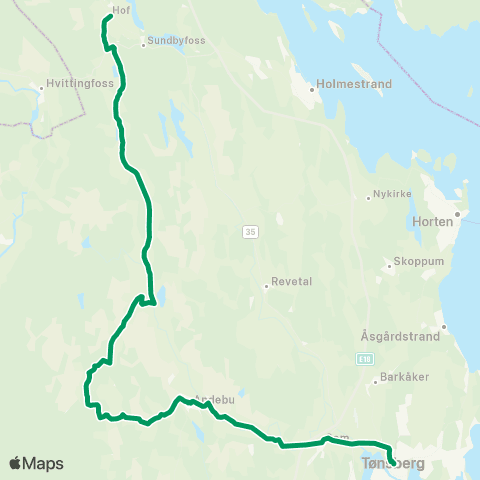VKT - Vestfold Kollektivtrafikk Andebu map